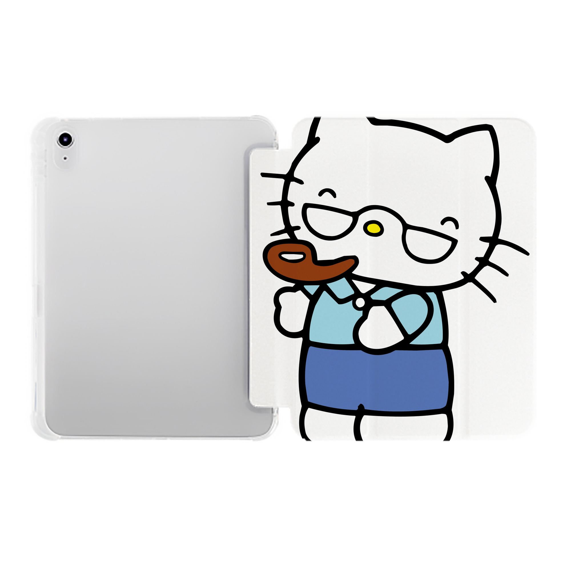 （画像用） Hello Kitty ハローキティ IPad ケース ペン収納付き 三つ折りスタンド PUレザー×シリコン 対応機種9.5/10.5/10.9インチ